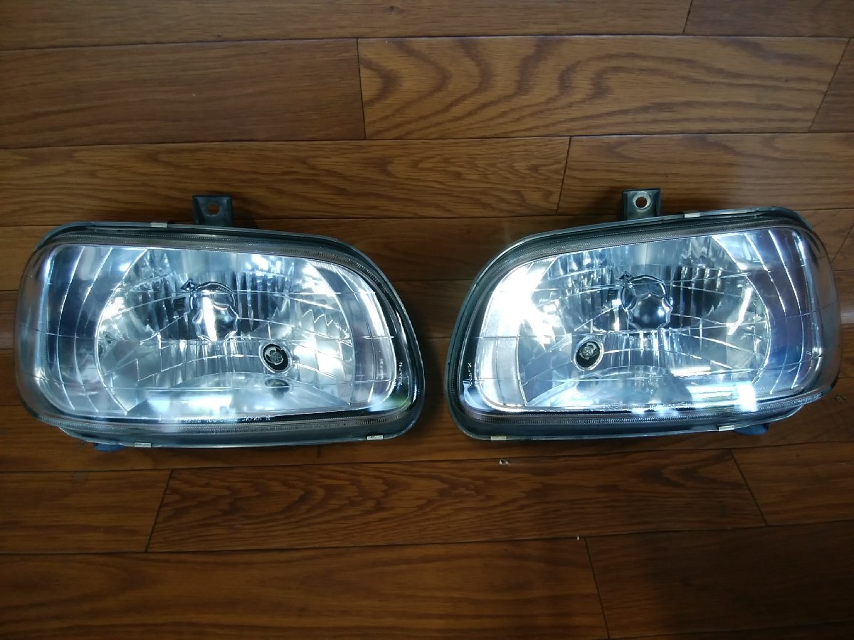 O#100-22630 ミラ E-L500S 平成9年3月　純正ヘッドライト左右セット 黄ばみ薄め ランプ KOITO100-51556 ★個人宅配達不可★