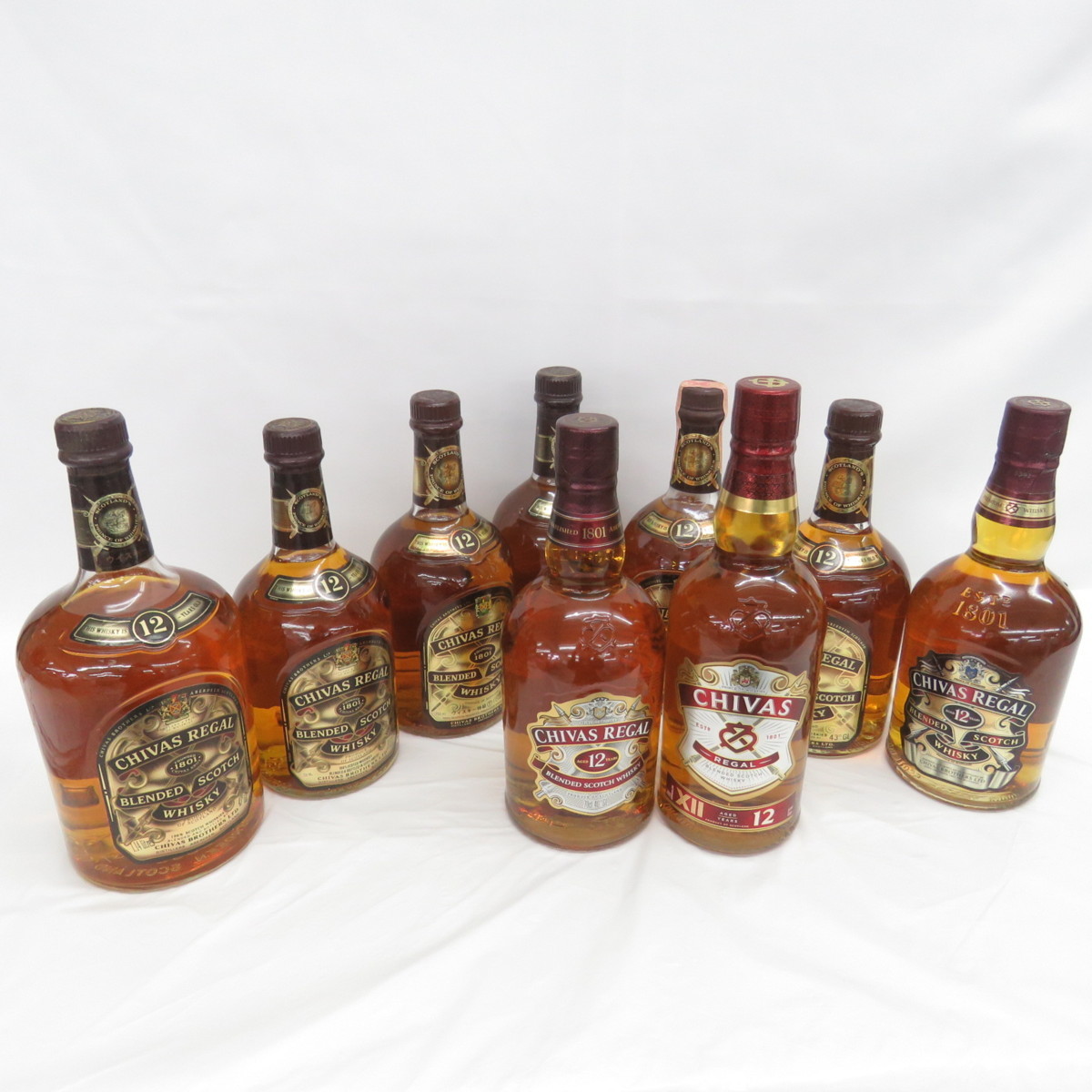 【未開栓】CHIVAS REGAL シーバスリーガル 12年 ウイスキー 700-1140ml 40-43％ 9本セット まとめ売り ※同梱不可 11032411