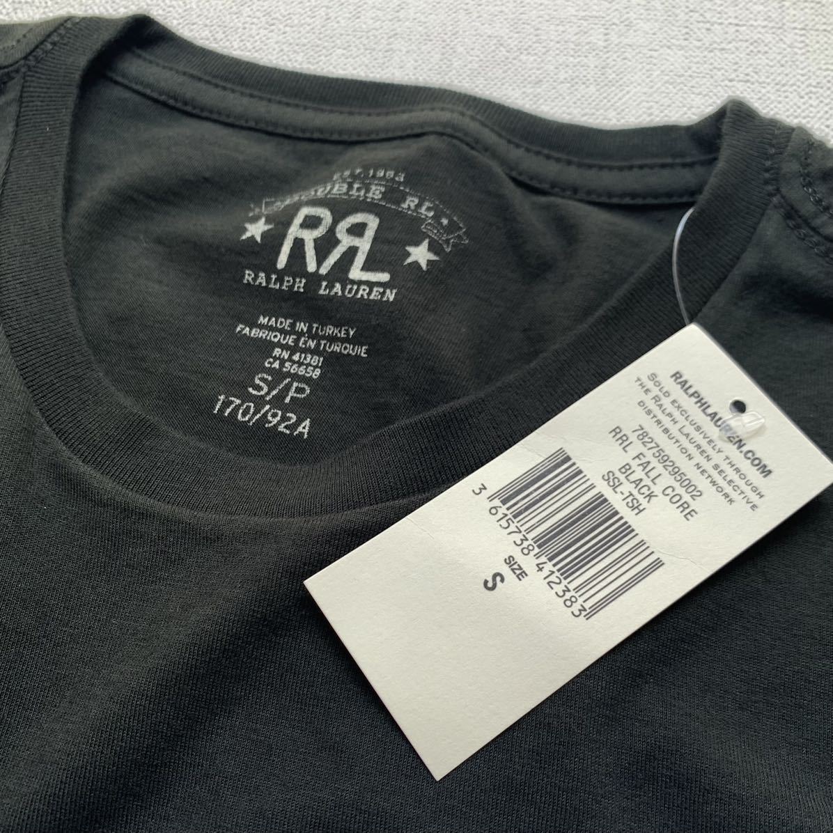 新品 RRL ダブルアールエル Double RL ロゴ 半袖 Tシャツ S ブラック メンズ ラルフローレン RRL FALL CORE RRL ダブルアールエル RL L Lサイズ (HMRRHSAH3620046)