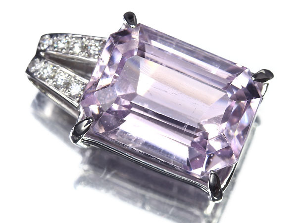 6472SS【1円～】新品【RK宝石】≪Kunzeit≫ 上質クンツァイト 大粒11.1ct!! 極上ダイヤモンド K18WG 高級ペンダントヘッド ネックレス
