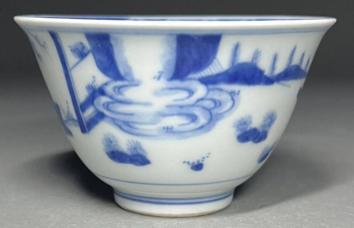 染付 古伊万里 | 茶碗 江戸期 秀逸品❗清水焼 赤壁賦 京焼