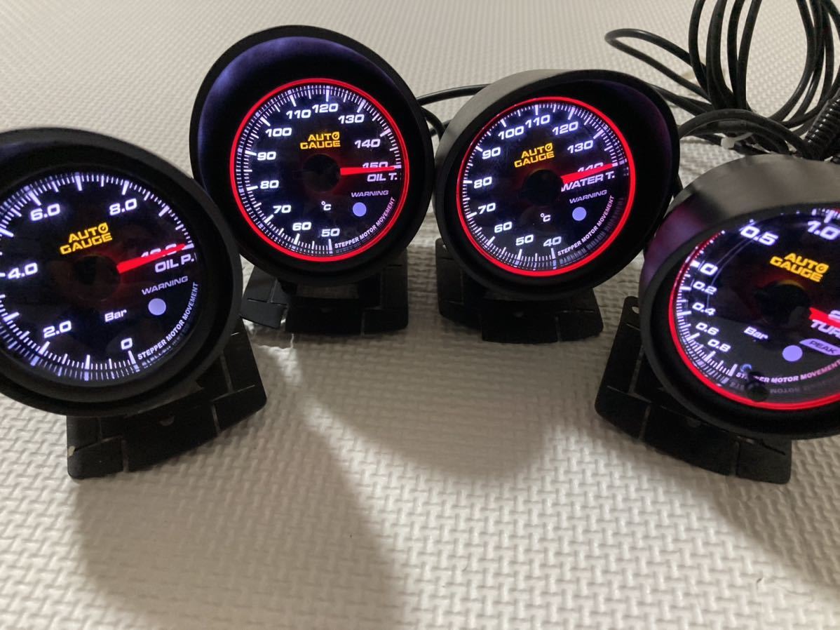 オートゲージ 水温計 4連メーター 油温計 60mm AUTOGAUGE 黒 60φ 追加 