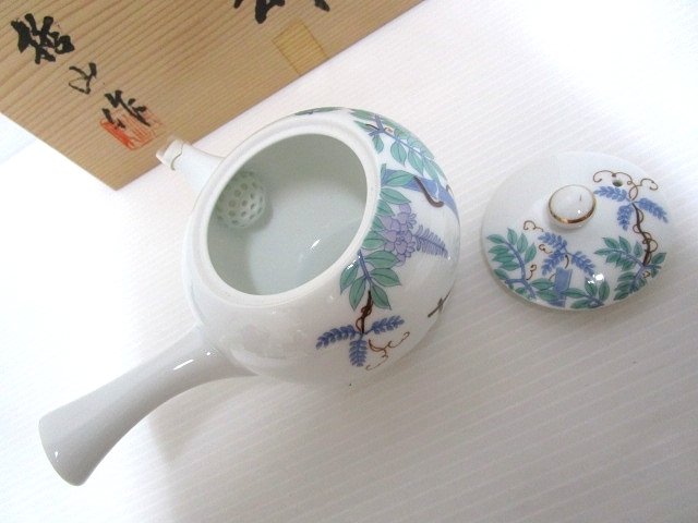 必見！【有田焼 哲山作 茶器揃 藤 急須・湯飲み5客 未使用品】(茶器