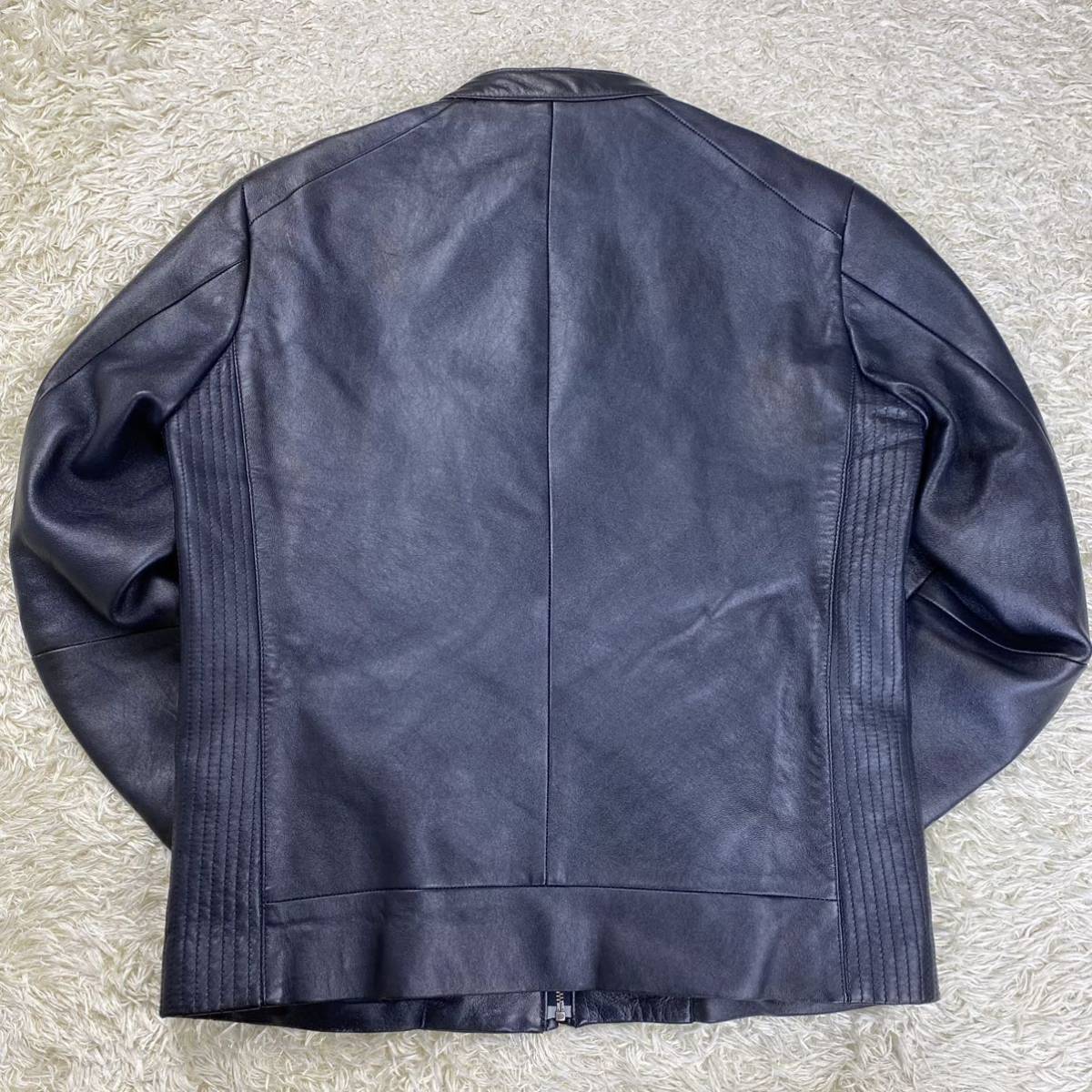 1円~美品Calvin Klein CK カルバンクライン 羊革 ラムレザー