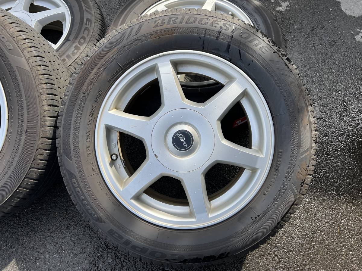 売切1円～】GUO 15インチアルミ スタッドレスタイヤ 195/65R15 5穴 