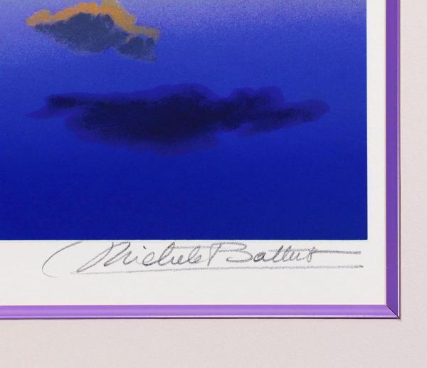 美品 ミッシェル・バテュ「時の流れ」シルクスクリーン 大作 直筆サイン・保証書有 真作】【WISH】ミッシェル・バテュ Michele Battut「透影」シルク