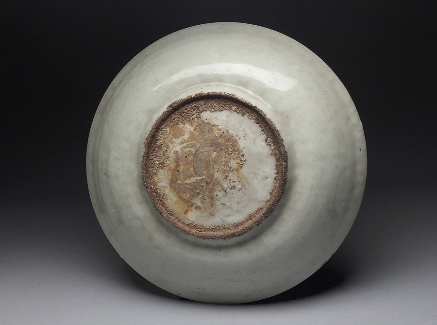 CI258 時代物 呉須赤絵山水楼閣紋大盤 直径38cm・五彩海市蜃楼開窓山水