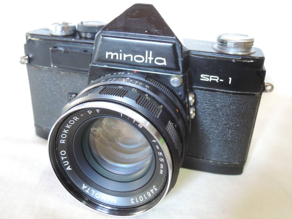 最新作，新品 難有 ミノルタ／minolta SR-1 ブラック/2096098 ＋AUTO ROKKOR-PF 55mm f1.8(ミノルタ)｜売買されたオークション情報、yahooの商品情報をアーカイブ公開 - オークファン マニュアルフォーカス