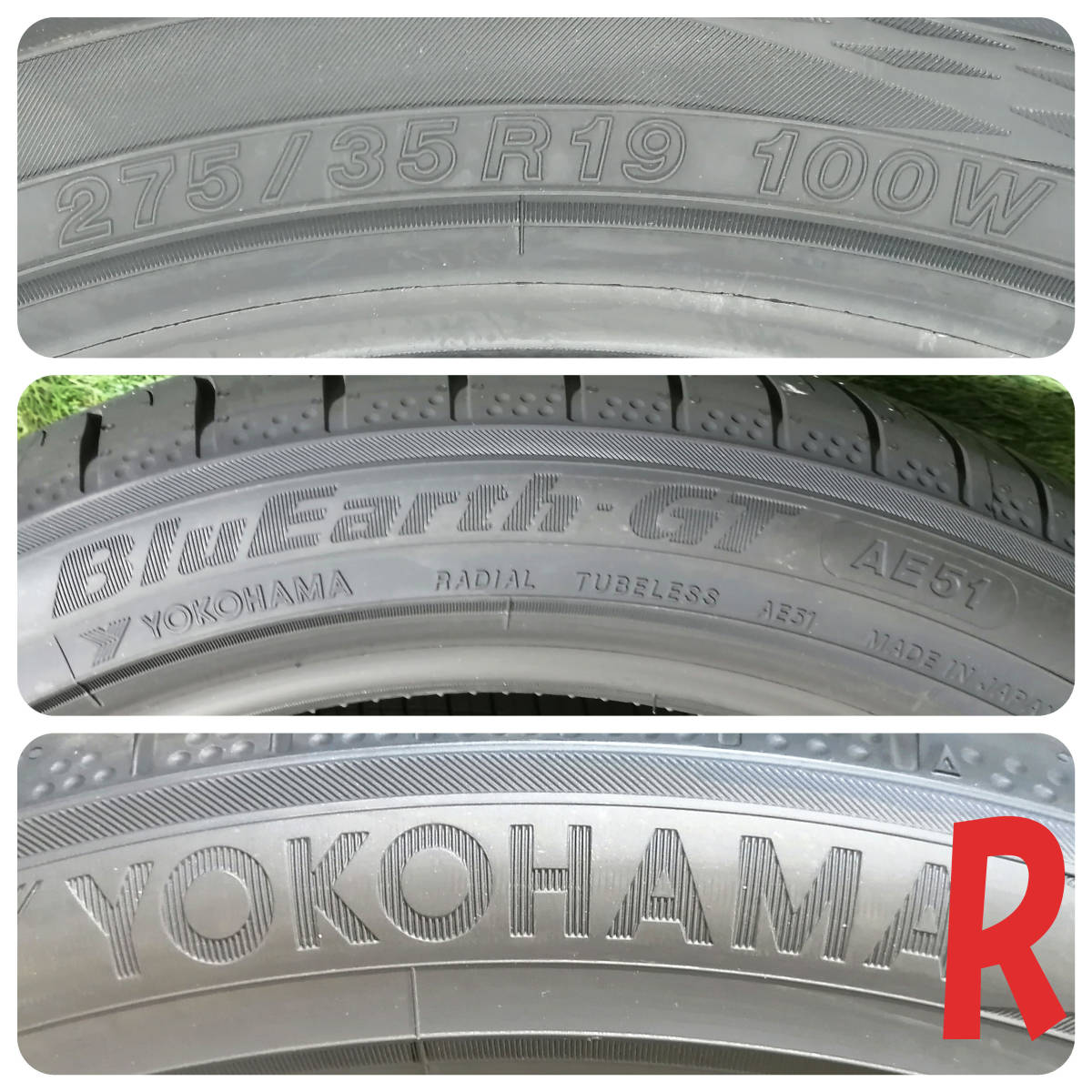 245/40R19（フロント） 275/35R19（リア） YOKOHAMA BluEarth GT AE51 