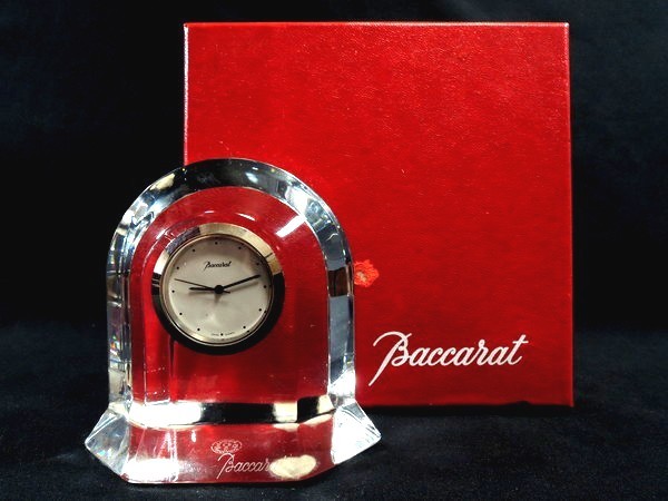 バカラ クリスタル置時計ベガクロック Baccarat/バカラ/ベガクロック/置時計/箱付/クリスタルガラス/置物