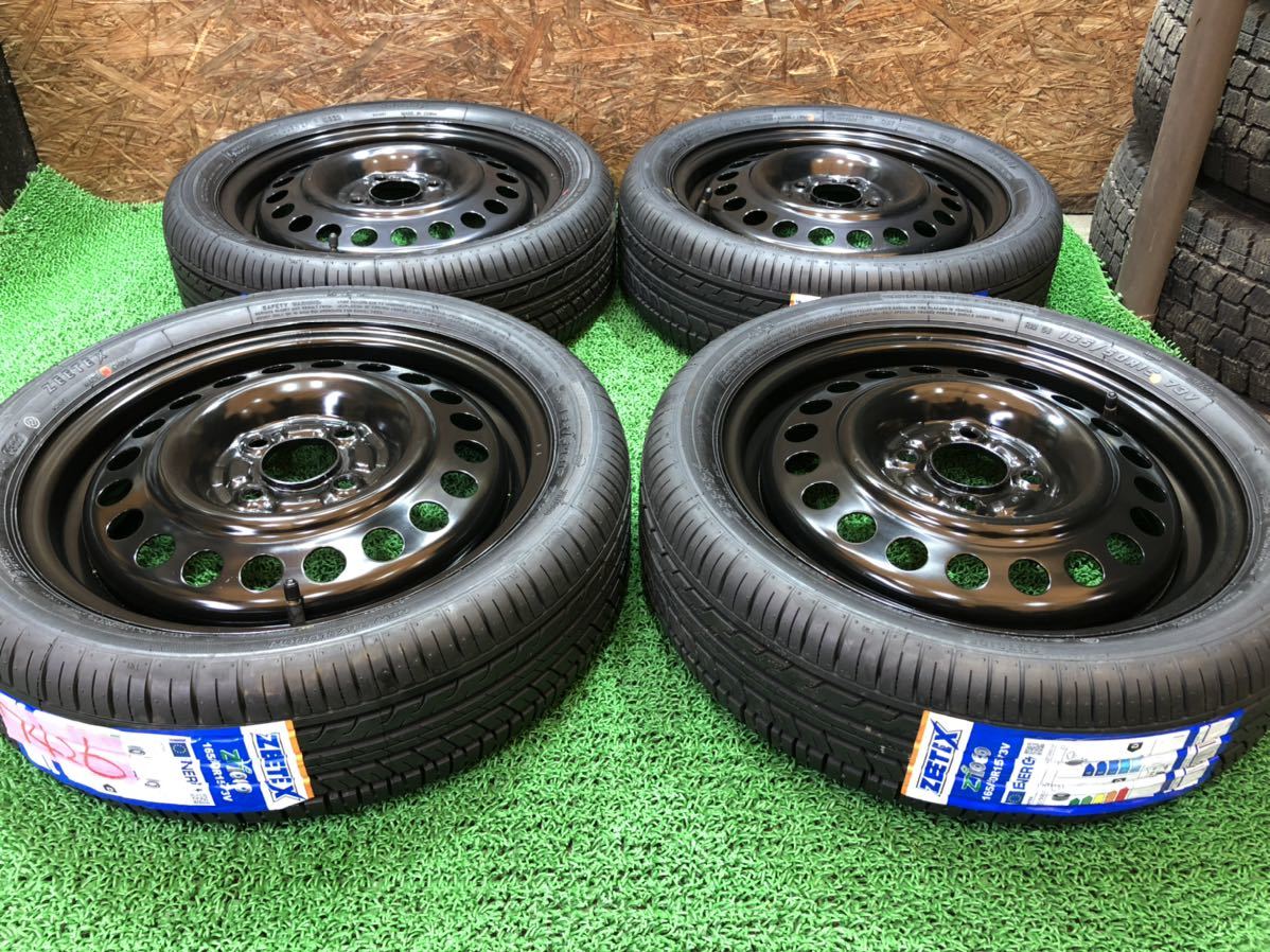 鉄チンホイール 15inch 4j+40 × ZEETEX 165/50R15 PCD100 4穴 軽自動車 
