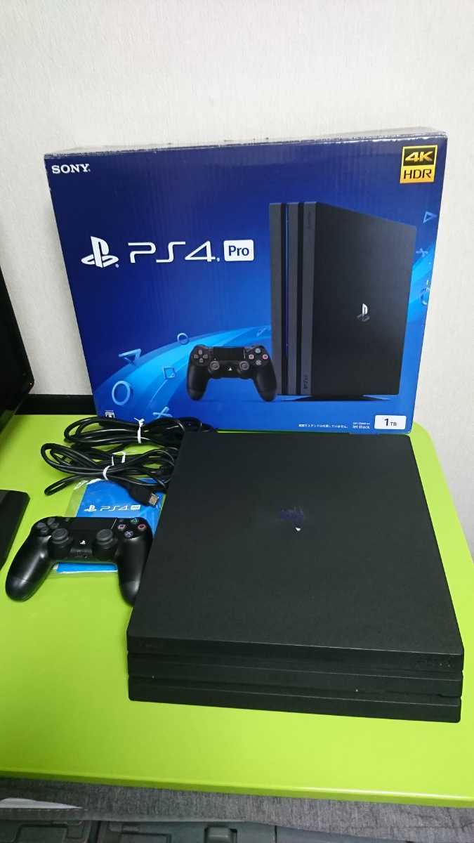 PS4 Pro ジェットブラック 1TB 4K HDR CUH7000B 中古品動作確認済(PS4 