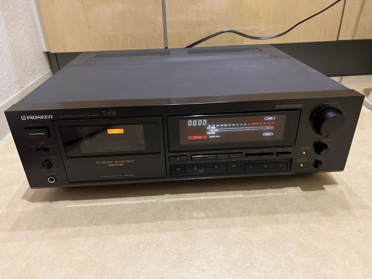 Pioneer ステレオカセットデッキ T-818 通電確認済み Pioneer パイオニアT-818 ステレオカセットデッキ 通電確認のみ