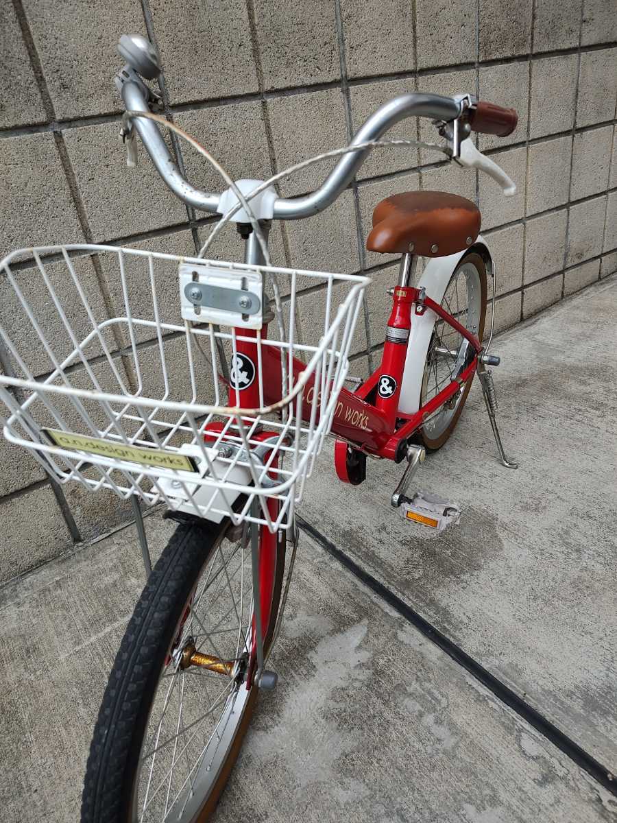 埼玉引取のみ☆a．n．design works 18インチ 子ども用自転車 赤白 中古