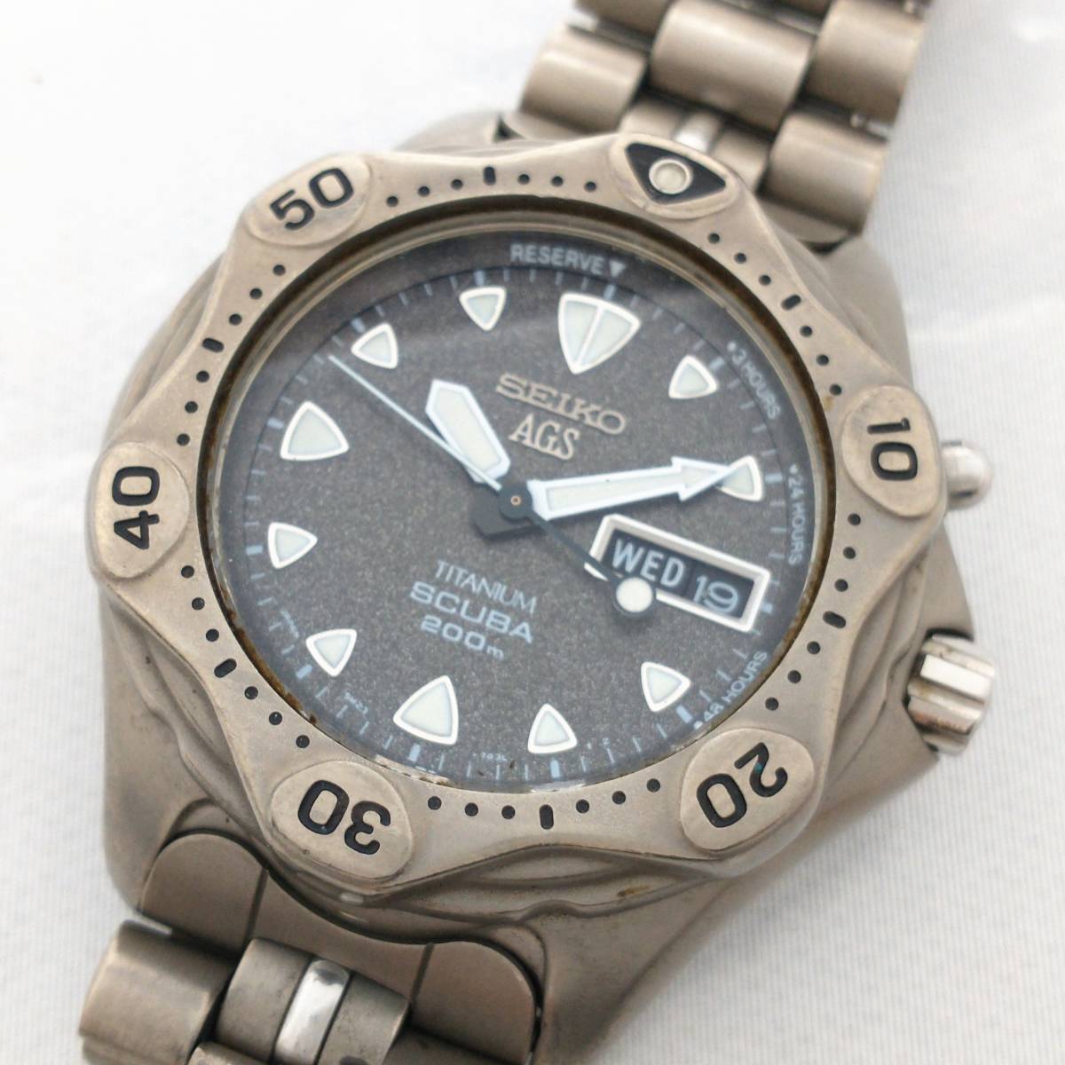 ジャンク SEIKO セイコー AGS SCUBA 200m スキューバ 5M23-7A30 腕時計 