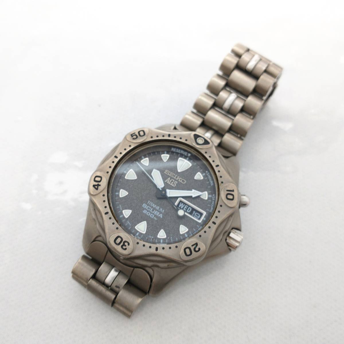 ジャンク SEIKO セイコー AGS SCUBA 200m スキューバ 5M23-7A30 腕時計 