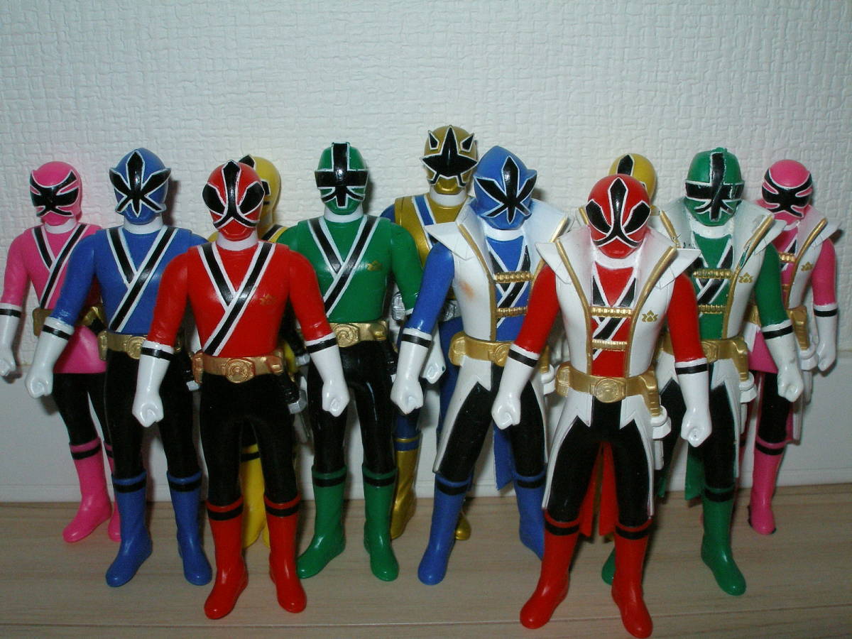 中古】ソフビヒーロー 侍戦隊シンケンジャー1＆2：全11種 フルコンプ