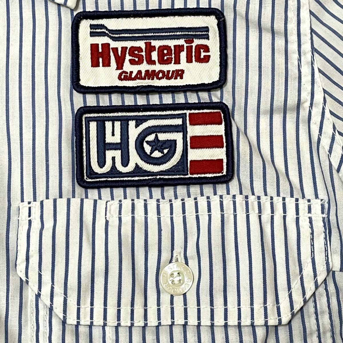 Hysteric - Glamour ストライプシャツ 半袖ワークシャツ ヒッコリー 