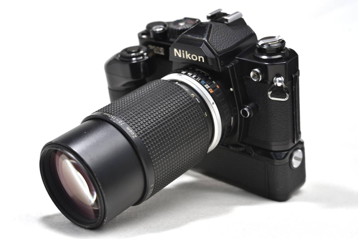実用動作品】Nikon New FM2 ブラック後期型 モータードライブ＆ズーム