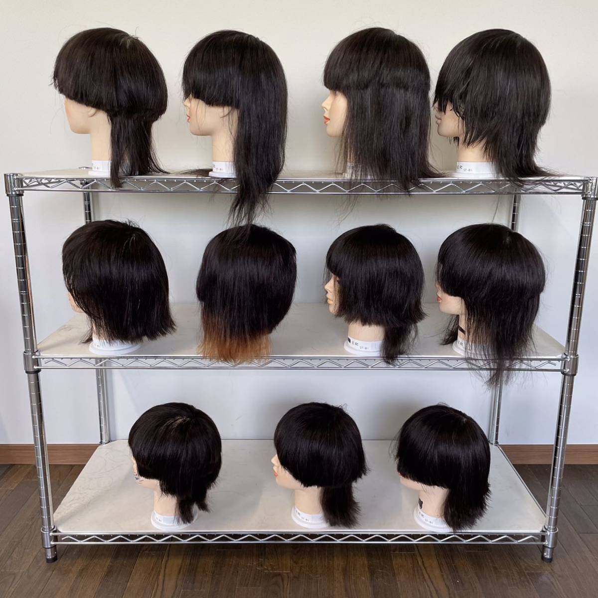 美容師国家試験 8体セット 新品3体中古5体 カットウィッグ カット