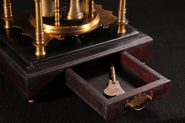 ☆皇帝☆アンティーク ゼンマイ式 ボール置時計 完動品 高約47