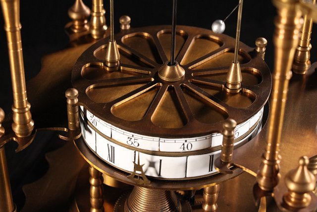 ☆皇帝☆アンティーク ゼンマイ式 ボール置時計 完動品 高約47