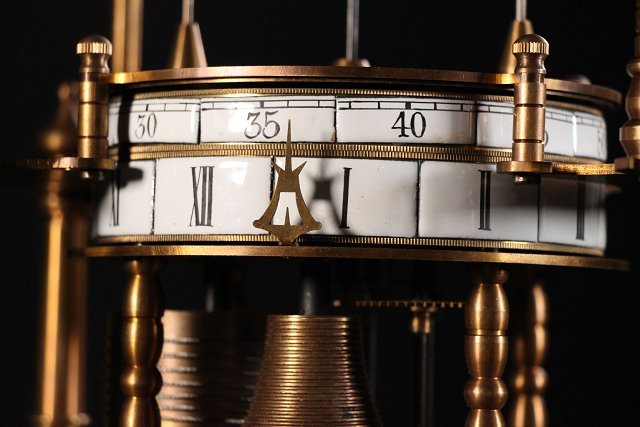 ☆皇帝☆アンティーク ゼンマイ式 ボール置時計 完動品 高約47