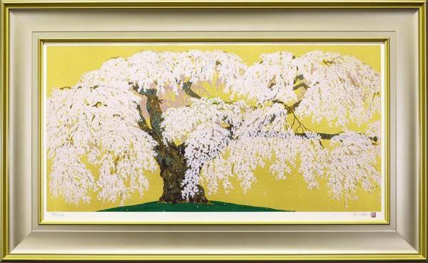 中島千波 [神田の大糸桜] セリグラフ 中島千波 リトグラフ『神田の大糸