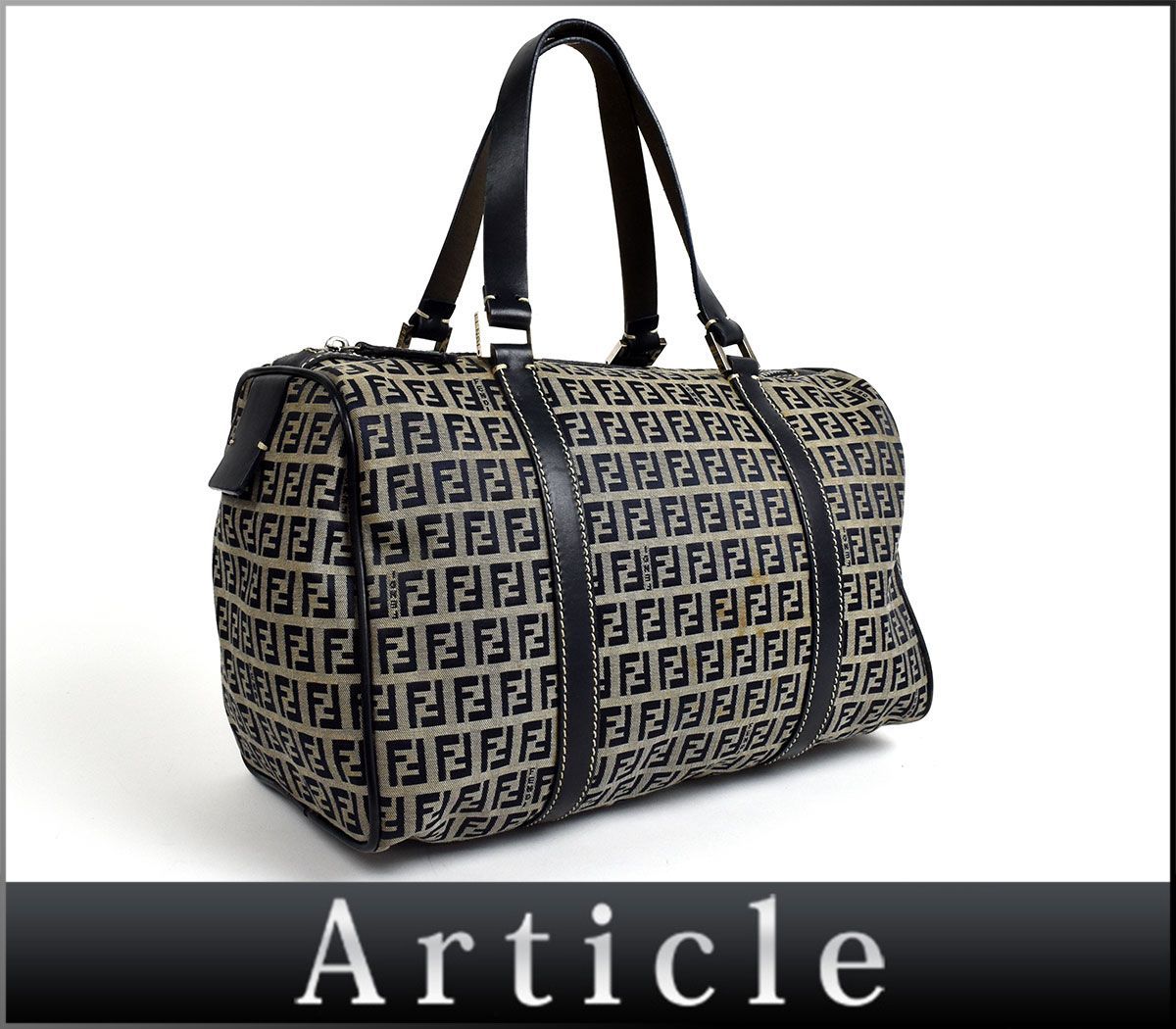 128828☆ FENDI フェンディ ズッキーノ ハンドバッグ ミニボストン 