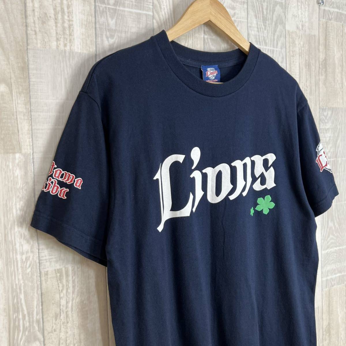 西武ライオンズ×あの花。 コラボTシャツ サイズL ネイビー プリント