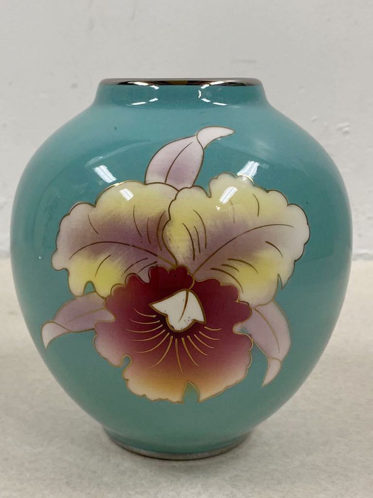 未使用品1点】七宝焼 富士七宝陶器 花瓶 花入 フラワーベース 置物