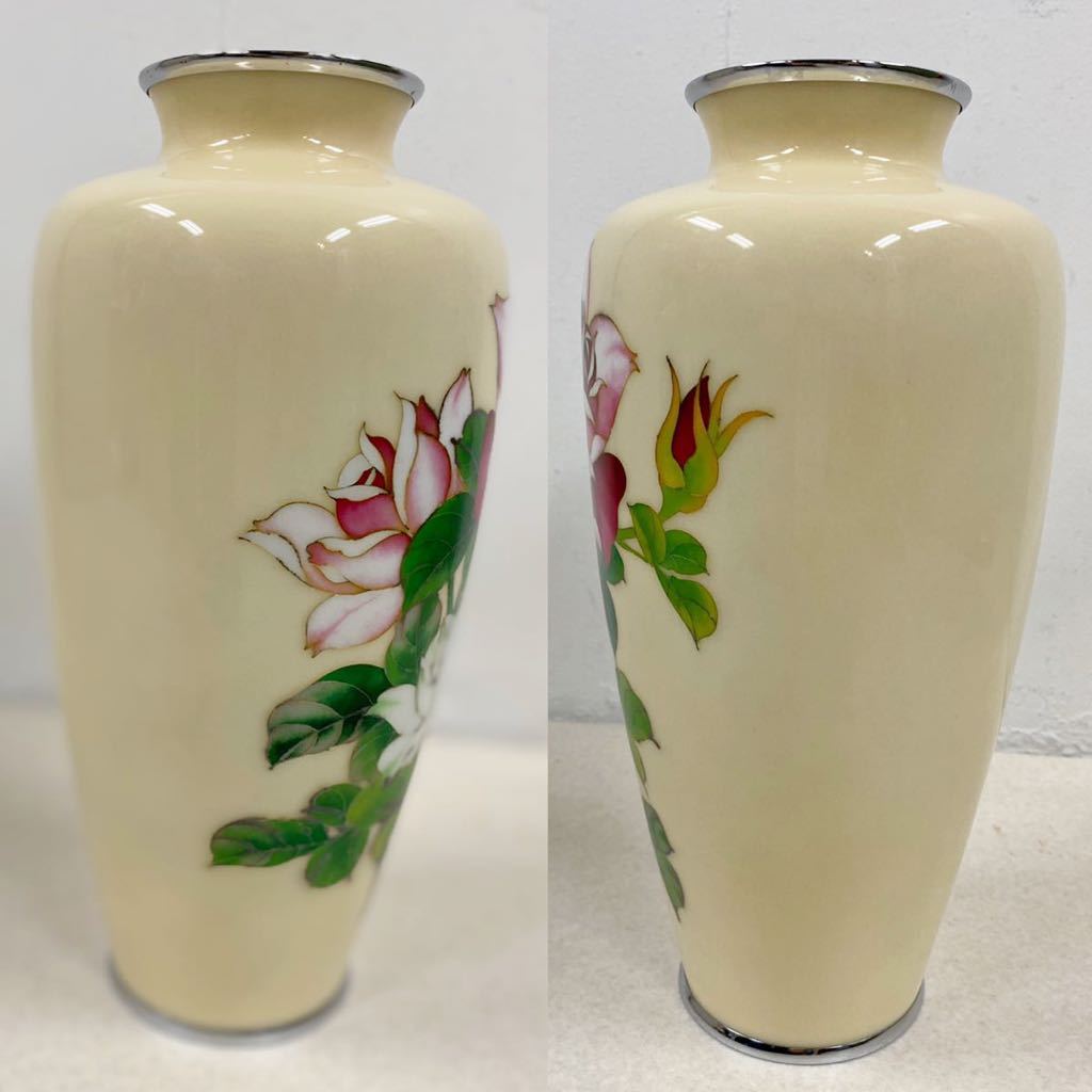未使用品1点】七宝焼 富士七宝陶器 花瓶 花入 フラワーベース 置物
