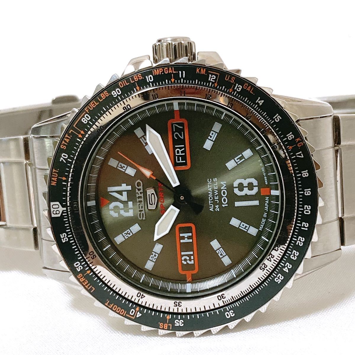 稼働品】 ほぼ未使用 SEIKO 5 SPORTS 4R36-01S0 自動巻き セイコー 
