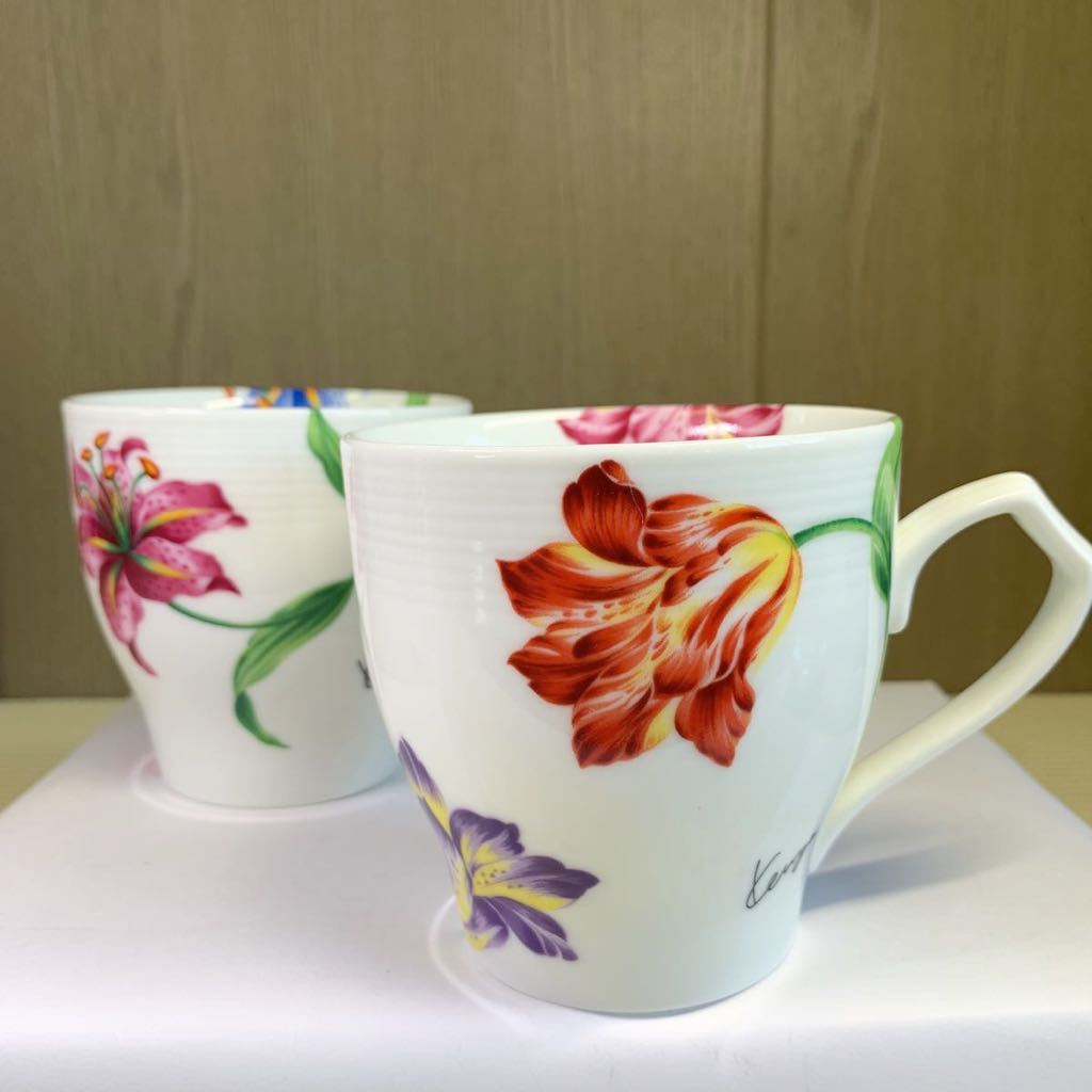 ケンゾー　コーヒーカップ 2個セット KENZO ケンゾー マグカップ コップ 2客セット ペアマグ 花柄 食器 洋食