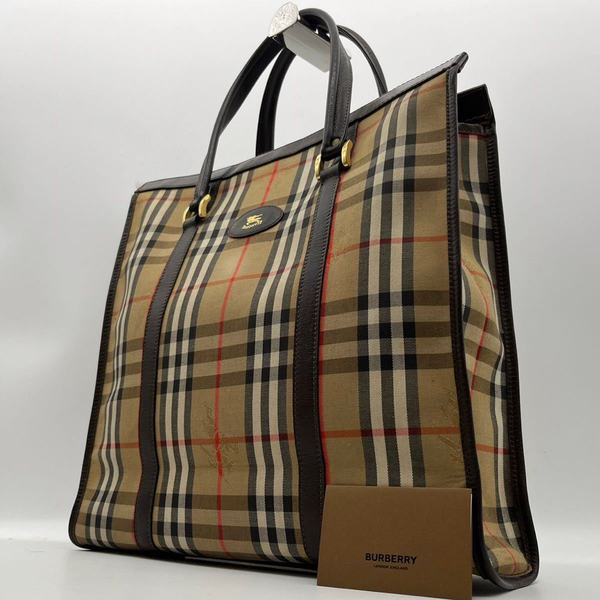 1円 バーバリー BURBERRY ハンドバッグ ノバチェック Burberry 美品 