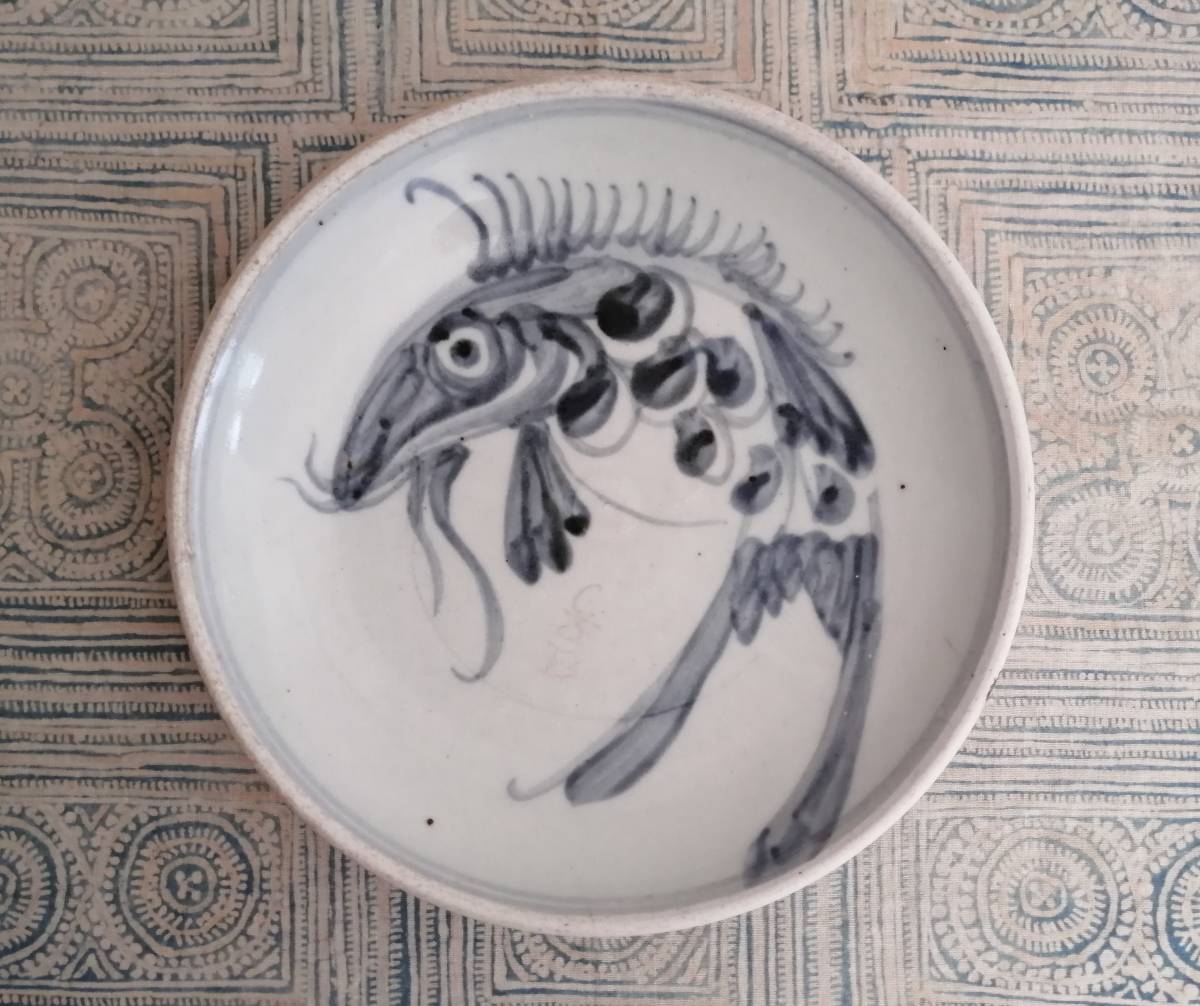 中国 青花 みんげい 磁州窯 ｜ おくむら 魚紋 （日本と世界の民芸）