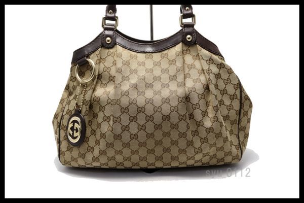 希少美中古□GUCCI スーキー GGキャンバス×レザー ハンドバッグ グッチ 