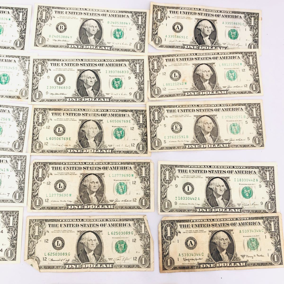 1円 アメリカ ドル 米ドル 札 紙幣 まとめ 合計110ドル 1ドル×20 5