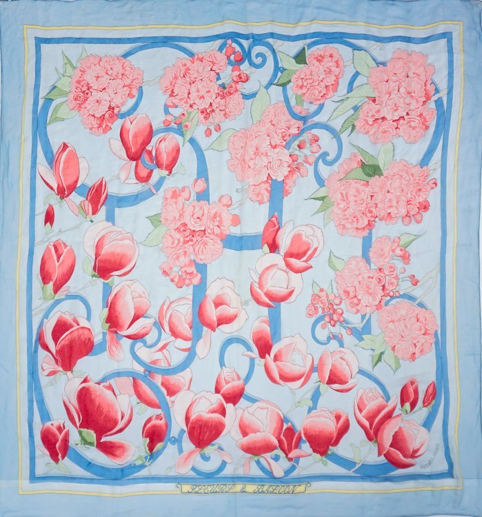1円/良品/レア】エルメス HERMES 大判スカーフ FLEURT & BALCON 花と