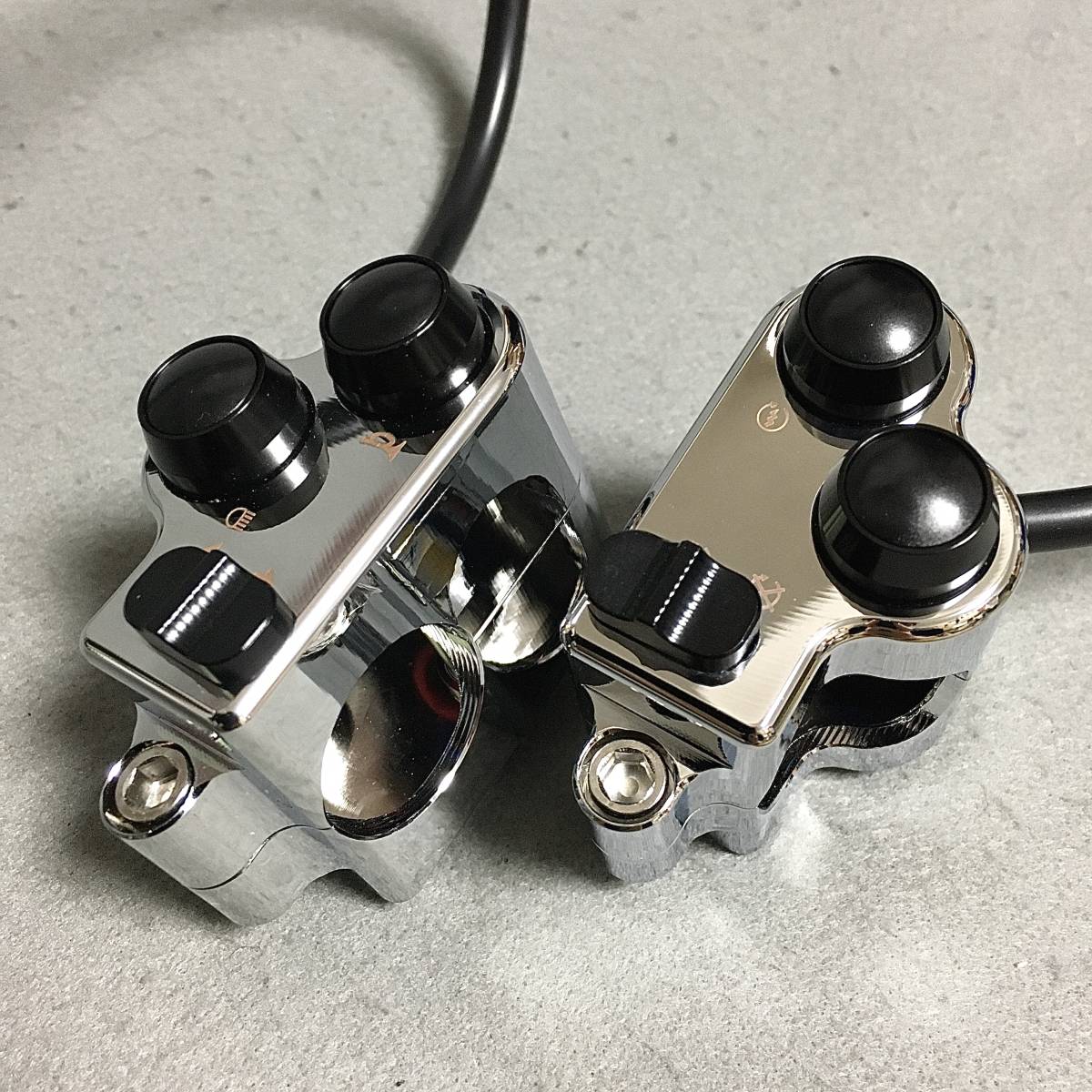 ◆送料無料・国内在庫・新品◆ クローム × クローム 25mm 1インチハンドル ミニ スイッチ ボックス プッシュボタン ハーレー 25mm クローム 1インチ ライザー ◇国内在庫・新品◇ スイートデコレーション