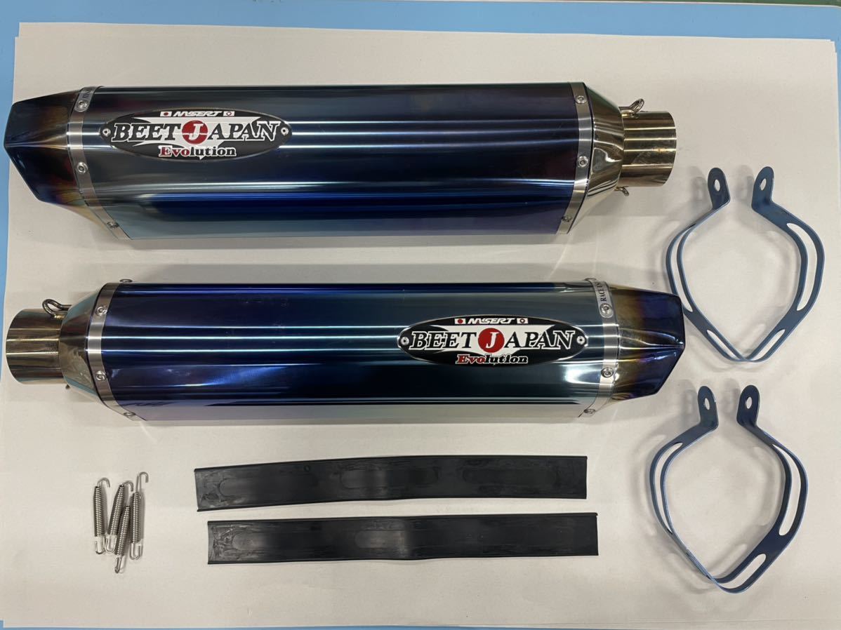 1円～ BEET R-Evo TypeⅡ 汎用 チタン サイレンサー60.5φ ブルーチタン RACING USE ONLY レーシング ZX-14R にて使用 BEET サイレンサー 汎用 (1004-300 Webike CO.,LTD