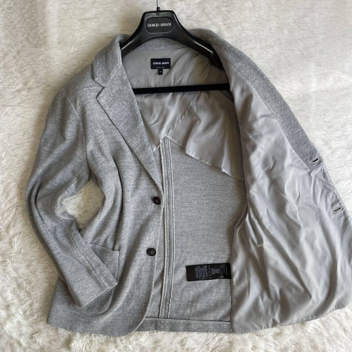 人気定番，お買い得 同様 ジョルジオアルマーニ 紳士の休日 GIORGIO ARMANI テーラードジャケット サマーコットン 黒タグ 最高級ライン XLサイズ位 50(XLサイズ以上)｜売買されたオークション情報、yahooの商品情報を XLサイズ以上