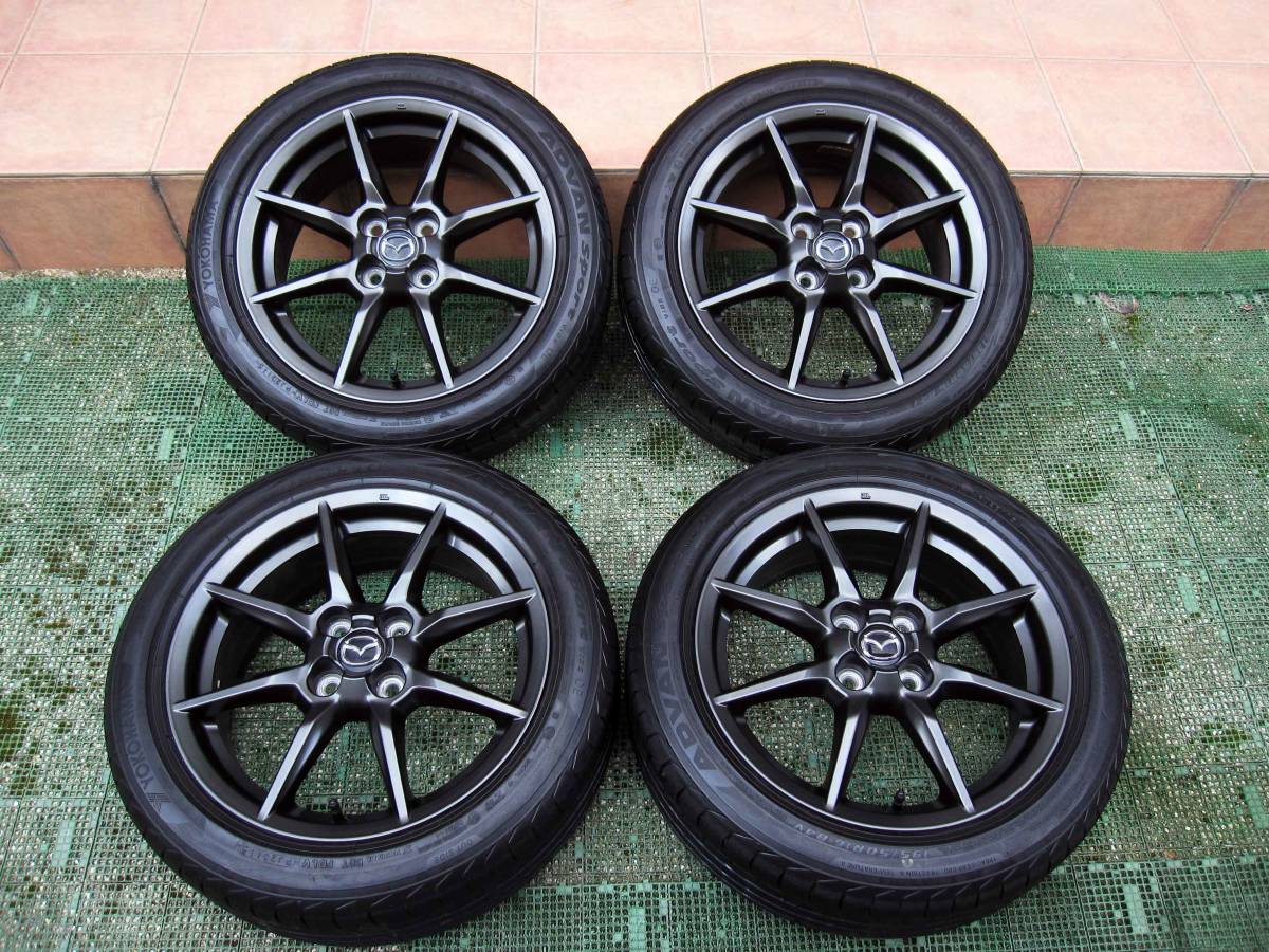【ガリ傷なし】【ガンメタ】マツダ ロードスター ND 純正 16インチ アルミ ホイール PCD 100 6.5J 4H +45 NB NA デミオ ヤリス MR-S