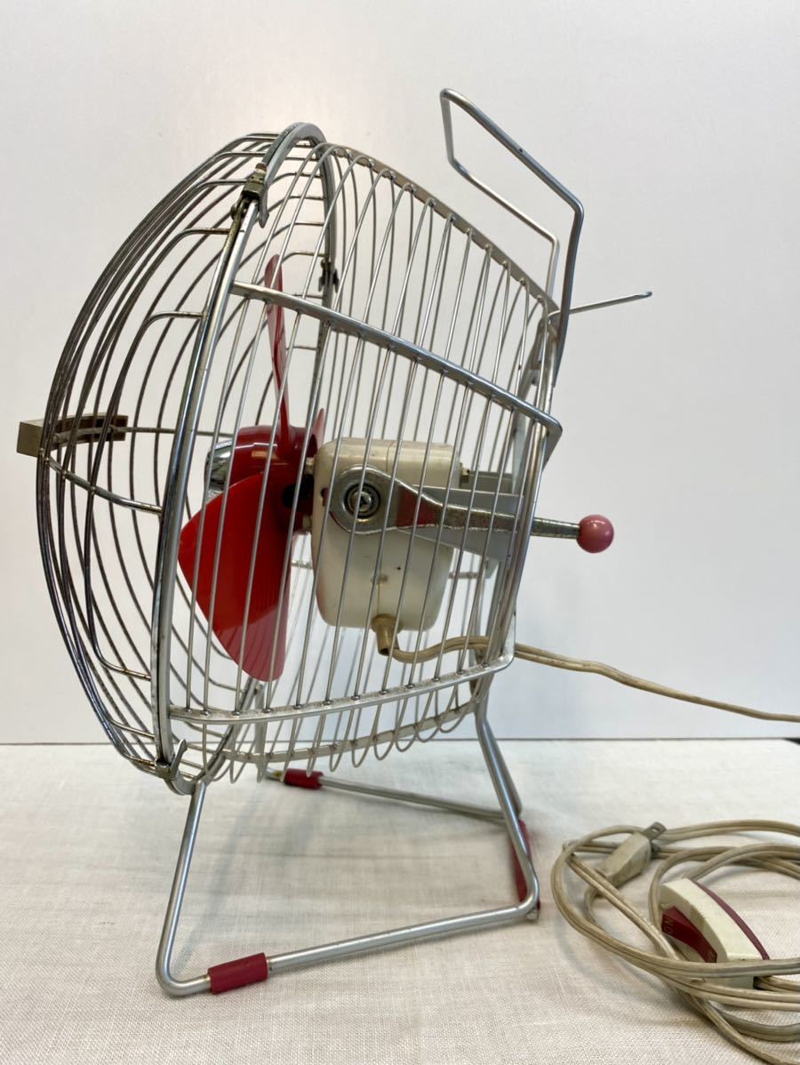 三菱/MITSUBISHI 扇風機 20㎝ 卓上扇 赤 D20-A6 昭和レトロ ビンテージ