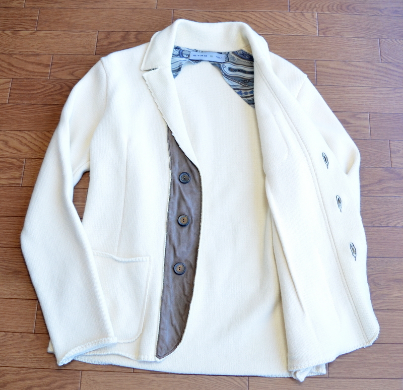 人気 エトロ ETRO サイズ46 シルク100% ニットジャケット イタリア製