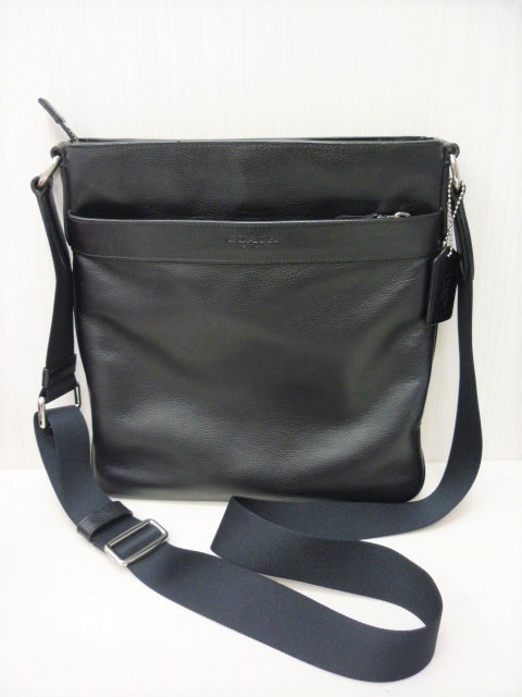 COACH ショルダーバッグ ブラック コーチ レザー 黒 - レザー