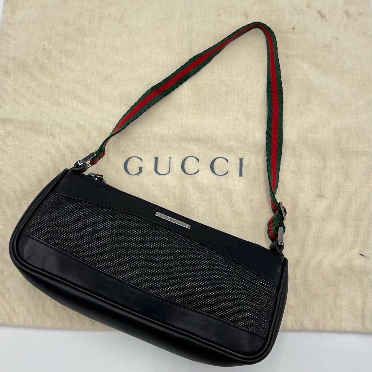 1円 【極美品】 GUCCI グッチ アクセサリーポーチ ハンドバッグ 