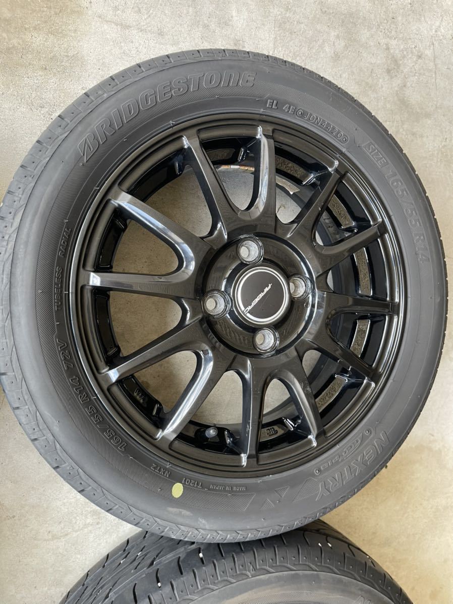 美品 社外アルミホイールタイヤ4本セット 14インチ 165/55R14 2020年製 