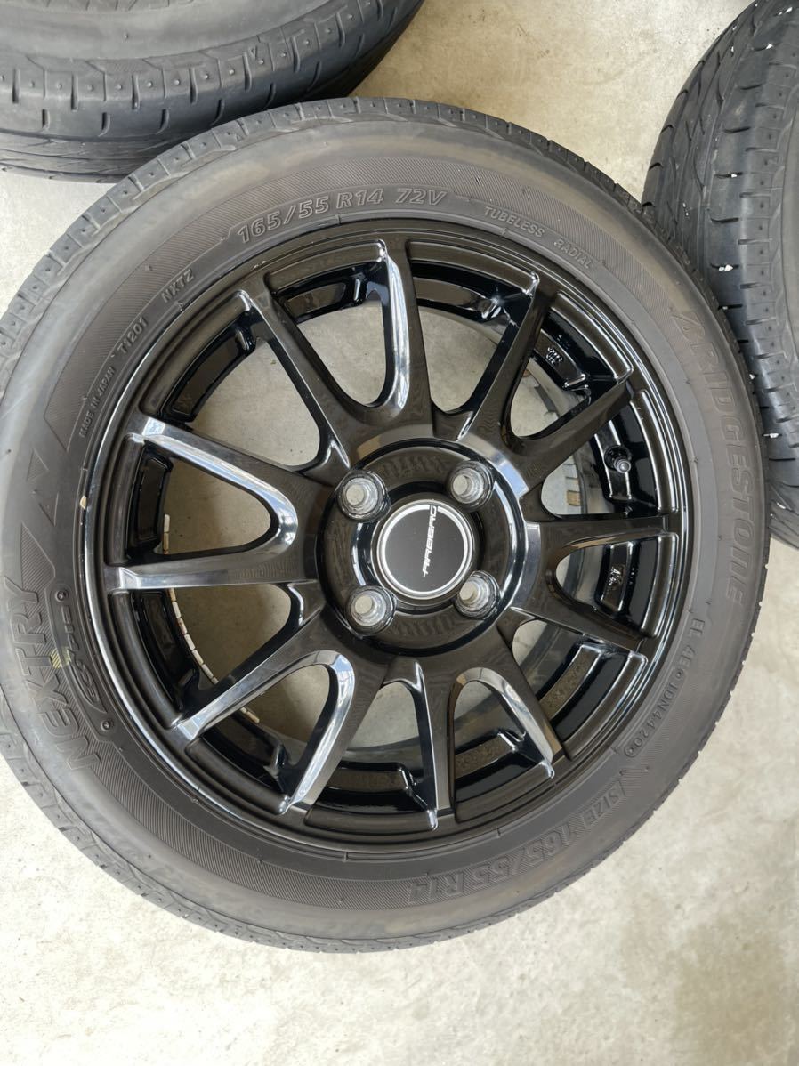 美品 社外アルミホイールタイヤ4本セット 14インチ 165/55R14 2020年製 