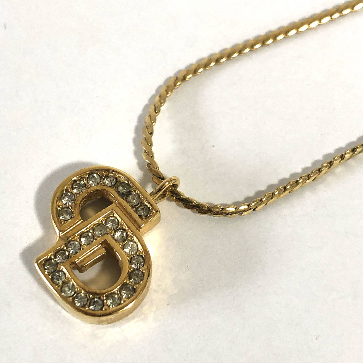 Dior Christian ネックレス ラインストーン ディオール CDロゴ 